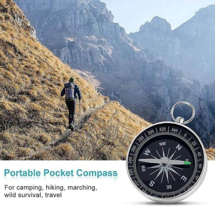 Aluminum Hiking Compass With Keychain For Camping And Outdoors compact aluminum pocket compass for hiking, camping, emergency kits