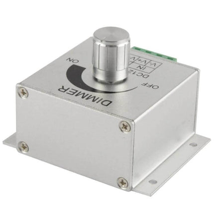 Aluminum LED Dimmer Switch For Strip Lights, Easy To Use — compact aluminum housing rotary knob dimmer for under-cabinet and display lighting