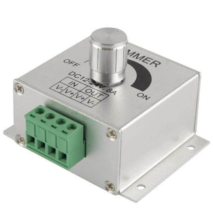 Aluminum LED Dimmer Switch For Strip Lights, Easy To Use - compact aluminum housing with rotary knob for under-cabinet and display lighting control
