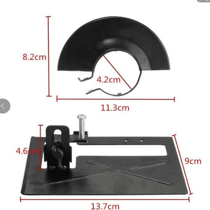 Angle Grinder Protective Cover For Safer Everyday Grinding - iron sheet guard with balance seat, dimensions 11.3×8.2 cm base 13.8×9 cm for metalworking