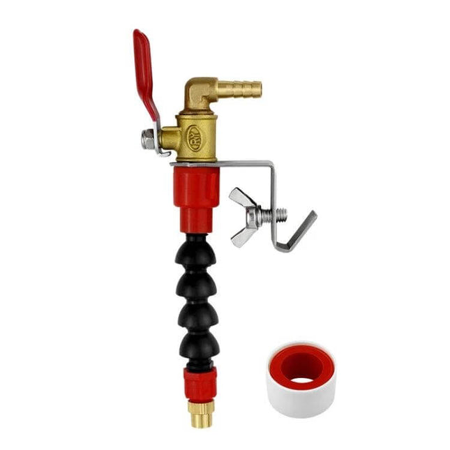Angle Grinder Water Spray Nozzle For Marble Cutting Dual Spray - red brass valve, adjustable dual-spray flexible hose and teflon tape accessory