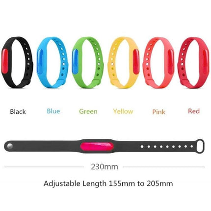 Anti-Mosquito Silicone Repellent Bracelet, 23 cm, Everyday Use — colorful adjustable silicone mosquito repellent wristbands (black blue green yellow pink red)