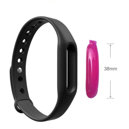 Anti-Mosquito Silicone Repellent Bracelet, 23 cm, Everyday Use - black silicone wristband with replaceable pink 38mm repellent insert for outdoor use