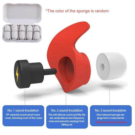 Anti-Noise Sleep Earplugs, Soft Silicone For Quiet Nights - washable soft silicone, sponge & elastomer earplug set with case for travel, sleep, commuting