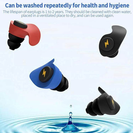 Anti-Noise Sleep Earplugs, Soft Silicone For Quiet Nights washable soft silicone earplugs in red blue and black for travel home and hotel