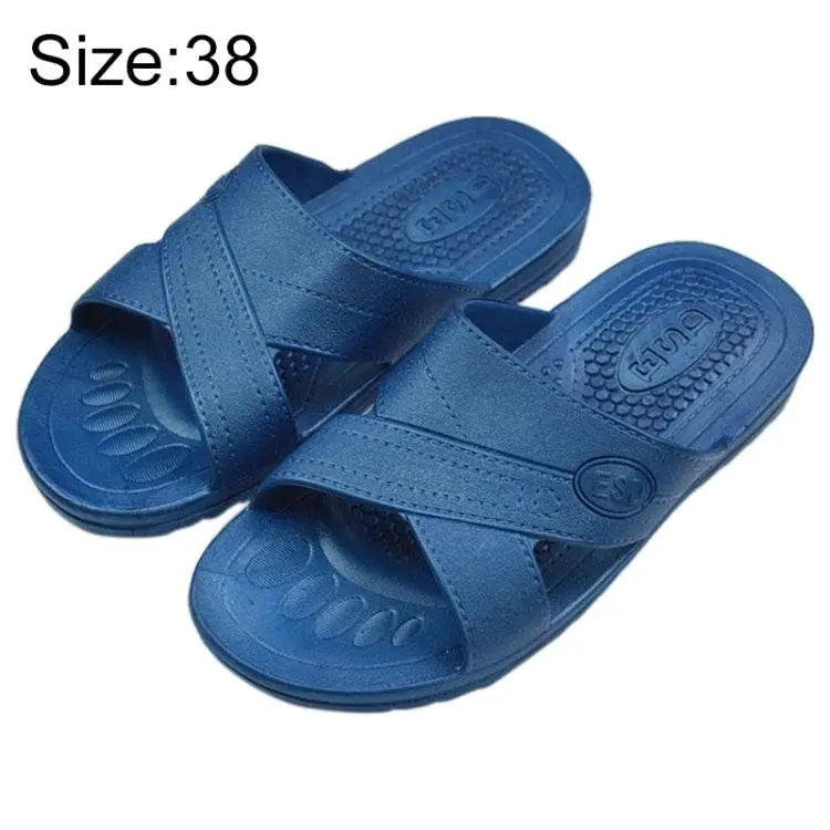 Anti-Static Non-Slip X-Shaped Slippers Size 38 Blue Black