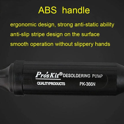 Anti-Static Tin Suction Tool For One-Hand Use At Home black ABS handle desoldering pump with ergonomic anti-slip design