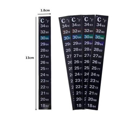 Aquarium Digital Thermometer Sticker 13 Cm Length Indoor Use - 13cm adhesive strip showing digital temperature readings for indoor aquarium