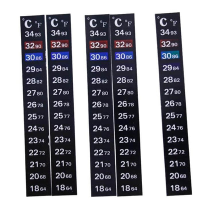 Aquarium Digital Thermometer Sticker 13 Cm Length Indoor Use - black 13cm adhesive digital aquarium temperature strip showing Celsius and Fahrenheit readings