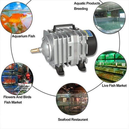 Aquarium Oxygen Air Pump Electromagnetic For Fish Tank - oil-free, low-noise aerator for home aquariums, live fish markets, seafood restaurants and small farms