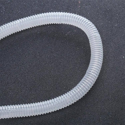 Aquarium Water Change Tube 1.6m for Easy Water Changes – clear corrugated plastic siphon tube with blue squeeze bulb for removing water and gravel