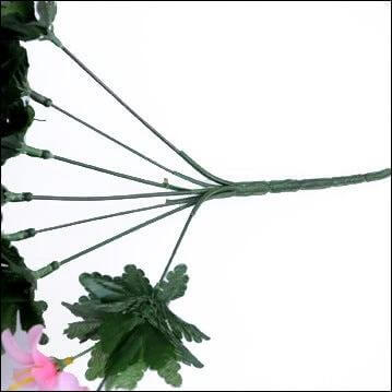 Artificial Lily Wall Hanging Vine Basket Decor For Home - close-up of crepe fabric leaves and 7-fork plastic branch detail, 80cm length