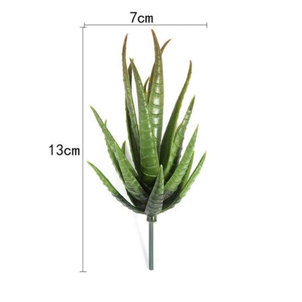 Artificial Mini Aloe Plastic Plant For Desk And Office Decor - 13×7 cm compact maintenance-free faux aloe for desks, shelves, reception areas