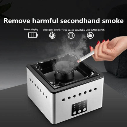 Ashtray Air Purifier For Home Smoke Removal Small Desktop compact ceramic white desktop unit removing cigarette smoke and odors