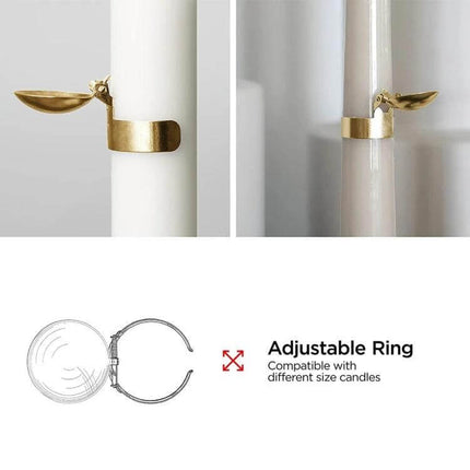 Automatic Candle Extinguisher Gold for Everyday Candle Use - gold stainless steel adjustable ring wick snuffer for reduced smoke
