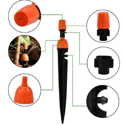 Automatic Garden Watering Device For MicroSpray Irrigation orange plastic 21cm hose splitter stake for greenhouse seedlings and terrace humidification
