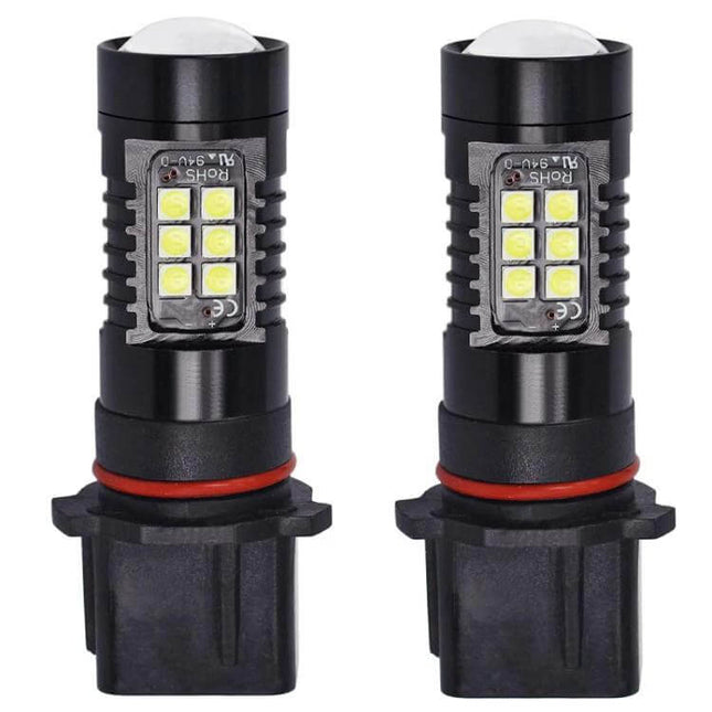 Automotive High-Power LED Fog Lamp Pure White For Cars - pair of P13W 6500K 4.5W LED bulbs for fog, DRL, parking lights