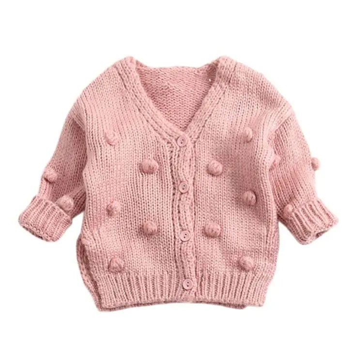 Autumn And Winter Female Baby Hair Ball Knit Cardigan Coat