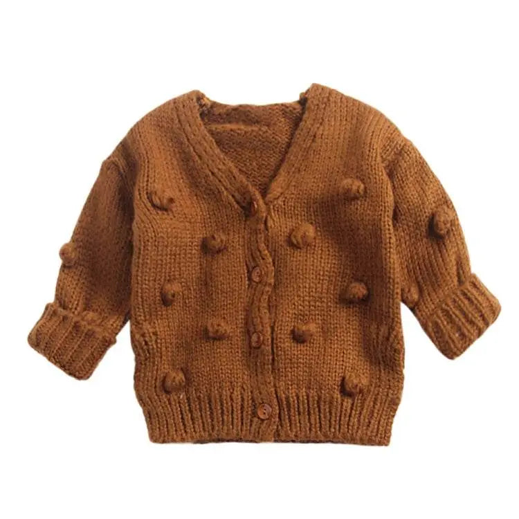 Autumn And Winter Female Baby Hair Ball Knit Cardigan Coat