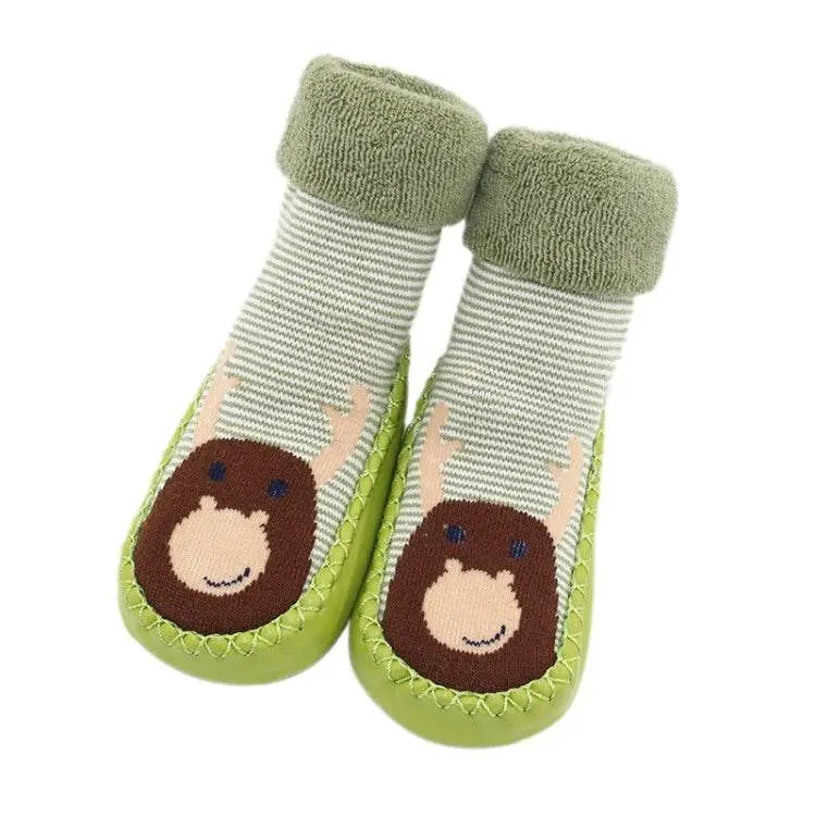 Autumn And Winter Thickened Terry Baby Shoes And Socks Non-slip Soft Bottom 11-14 CM