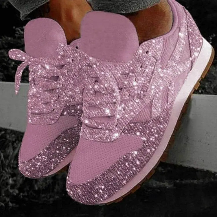 Autumn and Winter Sponge Sequins Breathable Platform Sports Shoes