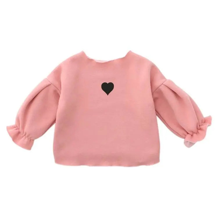 Autumn and Winter Warm Cute Puff Sleeve Top Sweatshirt for Kids