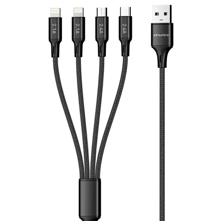 Awei CL-129 4 in 1 USB-C and 8Pin Multi Charging Cable