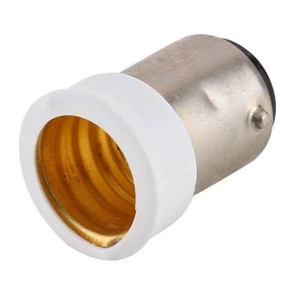 B15 to E14 Lamp Bulb Adapter Converter for Home Lighting white adapter showing E14 threaded interior and B15 base