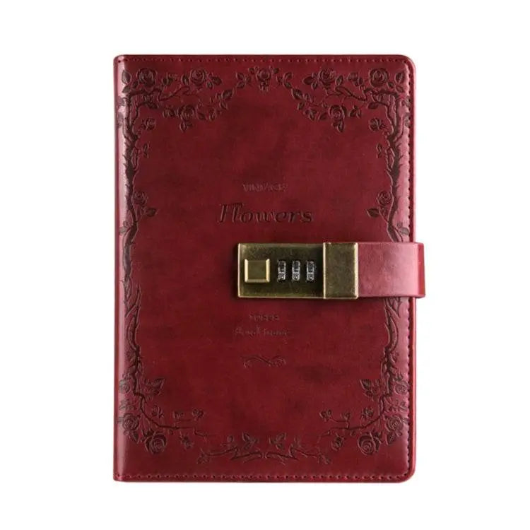 B6 Retro PU Cover Notebook Diary Book with Password Lock 