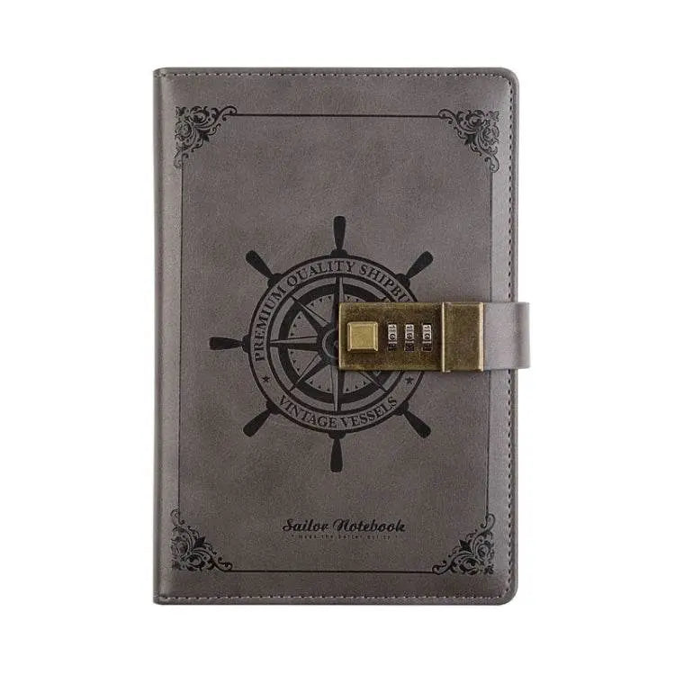 B6 Retro PU Cover Sailor Notebook Diary Book with Password Lock 