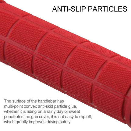 BaseCamp Lock-On Rubber Handlebar Grips Ergonomic Comfort red anti-slip textured rubber grip with alloy lock ring