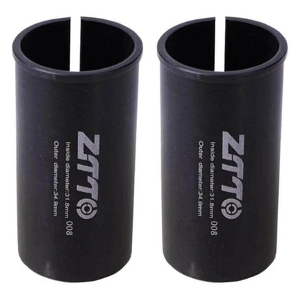 Bicycle Seat Post Conversion Sleeve Reducer For Multiple Diameters black aluminum alloy pair for secure fit on mismatched seat tubes