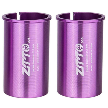 Bicycle Seat Post Conversion Sleeve Reducer For Multiple Diameters Purple Aluminum Alloy Pair