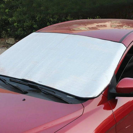 General Purpose Car Sun Visor for Vehicle Protection, 130cm x 60cm - foil and cotton windshield cover protecting car from sun, dust, and scratches