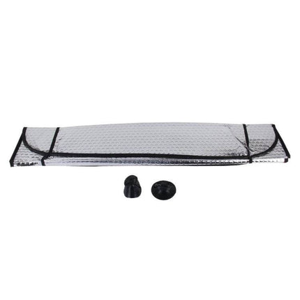 General Purpose Car Sun Visor for Vehicle Protection, 130cm x 60cm - folded foil cotton sunshade with clips to protect car from sun, dust and scratches