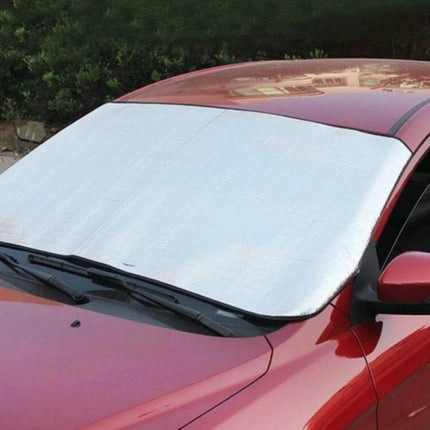 General Purpose Car Sun Visor for Vehicle Protection, 130cm x 60cm - foil and cotton windshield cover protecting car from sun, dust, and scratches