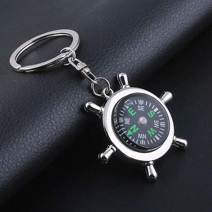 Fashionable Rudder Compass Keychain for Everyday Key Organization