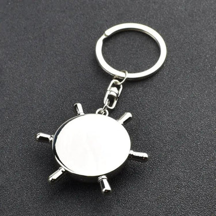 Fashionable Rudder Compass Keychain for Everyday Key Organization