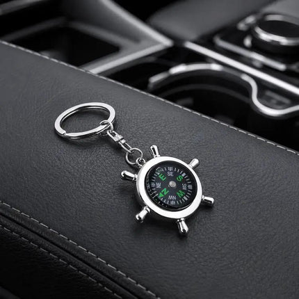 Fashionable Rudder Compass Keychain for Everyday Key Organization