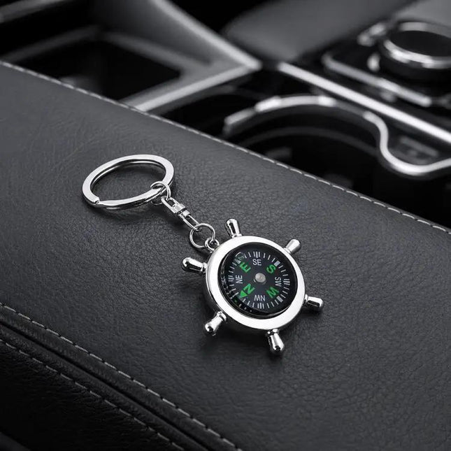 Fashionable Rudder Compass Keychain for Everyday Key Organization