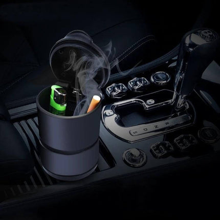 KANEED Universal Detachable Car Ashtray for Cup Holders - compact smoke-catching ashtray fits most cup holders, detachable lid and interior storage