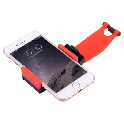Universal Steering Wheel Phone Mount for Smartphones and Devices - red adjustable car phone holder securing smartphone on steering wheel