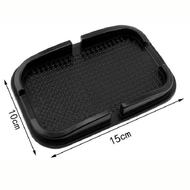 Punctate Black Car Phone Slip Mat for Secure Vehicle Use on dashboard, 15x10cm non-slip punctate grip mat