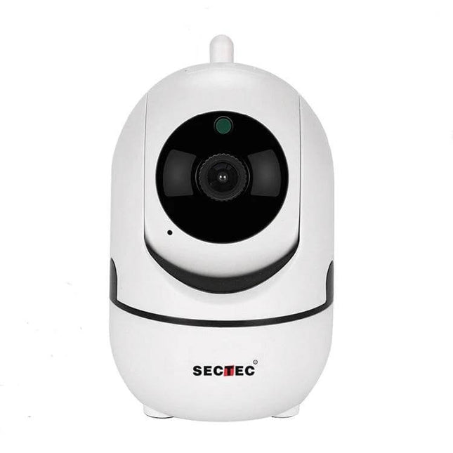 SECTEC Wireless Pan-Tilt Home Security Camera for Monitoring front view 1080P indoor Wi‑Fi camera for parents and pet owners