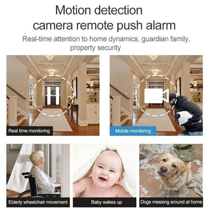 SECTEC Wireless Pan-Tilt Home Security Camera for Monitoring showing motion detection mobile app alerts and real-time monitoring of baby, pets, elderly