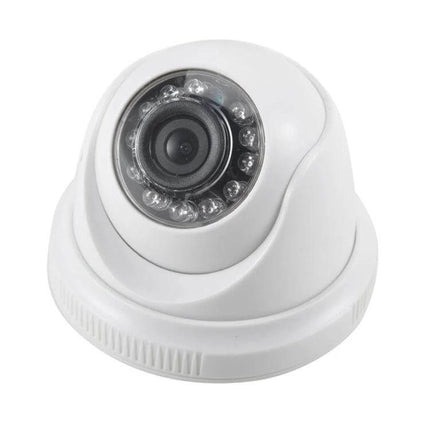 Waterproof Security Camera for Outdoor Night Vision Monitoring - white dome camera with infrared LEDs for night surveillance