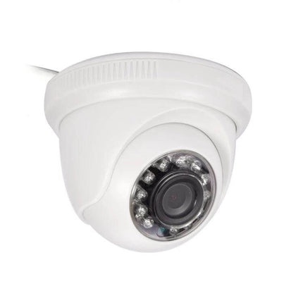 Waterproof Security Camera for Outdoor Night Vision Monitoring - white dome camera with infrared LEDs for night surveillance