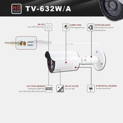 High-Performance Waterproof 3MP AHD Surveillance Camera with Night Vision and 36 IR LEDs