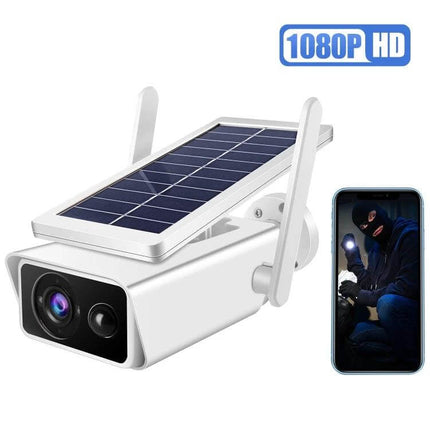 Solar Powered Outdoor Security Camera with Motion Detection and Night Vision – wireless solar CCTV for driveways, night vision and motion alerts