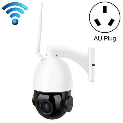 Wireless WiFi Dome Camera for Home Security Monitoring mounted with antenna and AU plug, outdoor dome camera detecting motion and sending phone alerts